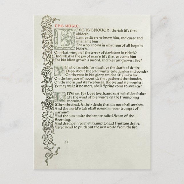 Liebe ist genug, 1897 postkarte (Vorderseite)