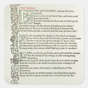 Liebe ist genug, 1897 quadratischer aufkleber