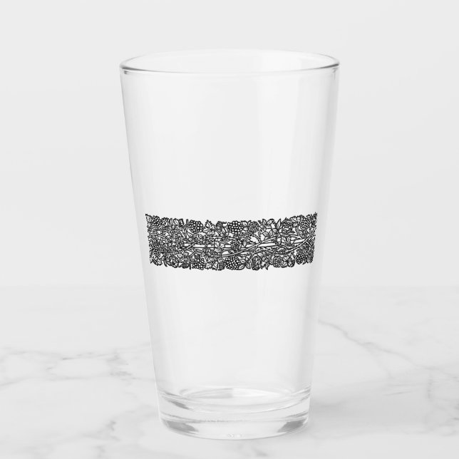 Liebe ist genug Grenze (von William Morris) Glas (Vorderseite)