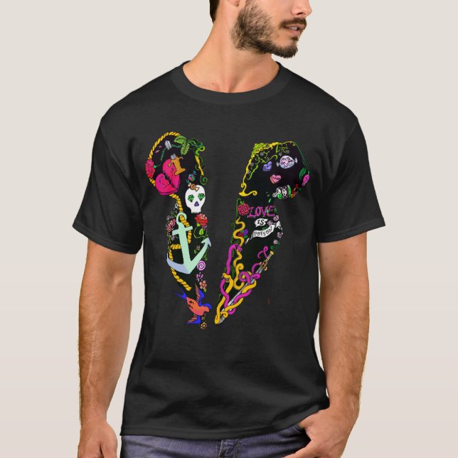 Liebe ist Gift Tattoo Tux Graphic T - Shirt (Vorderseite)