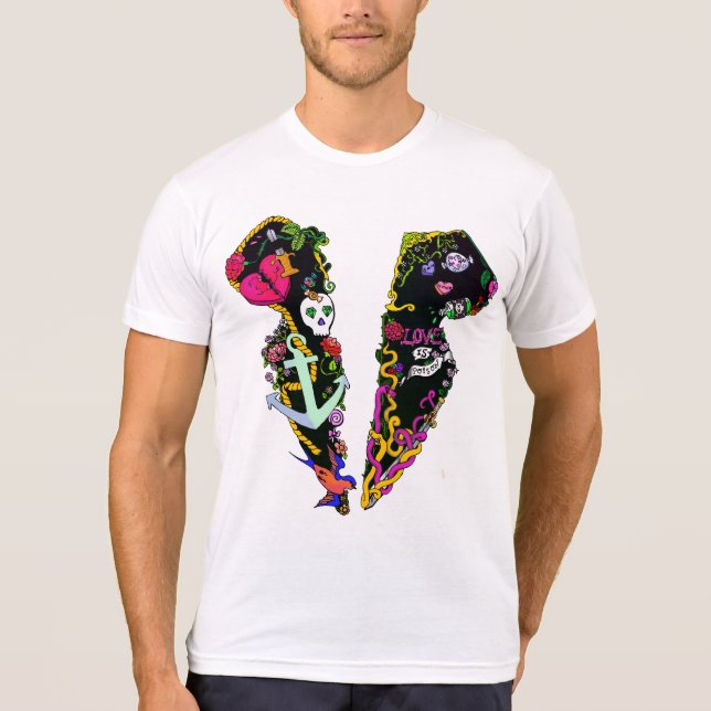 Liebe ist Gift Tattoo Tux Graphic T - Shirt (Vorderseite)