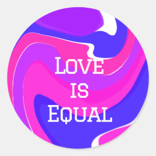 Liebe ist gleich stolz Monat Juni LGBTQ blau lila  Runder Aufkleber