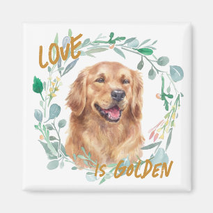 Liebe ist Golden Retriever Kranz Magnet