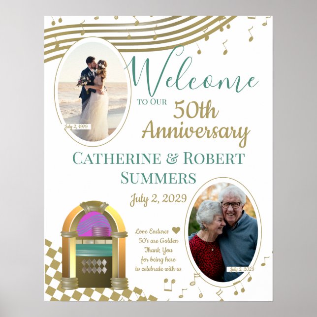 Liebe ist goldenes 50-jähriges Jubiläum Willkommen Poster (Vorne)