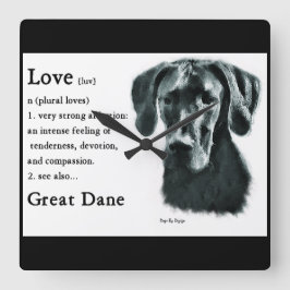 Liebe ist großartige Dänen Quadratische Wanduhr