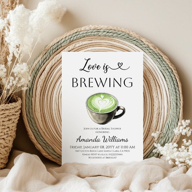 Liebe ist grüner Matcha Brautparty Einladung (Von Creator hochgeladen)