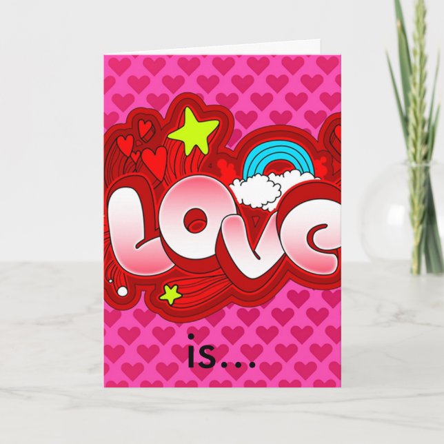 Liebe ist... Grußkarte. Karte (Vorderseite)