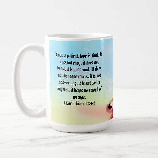 Liebe ist gütig kaffeetasse (Links)