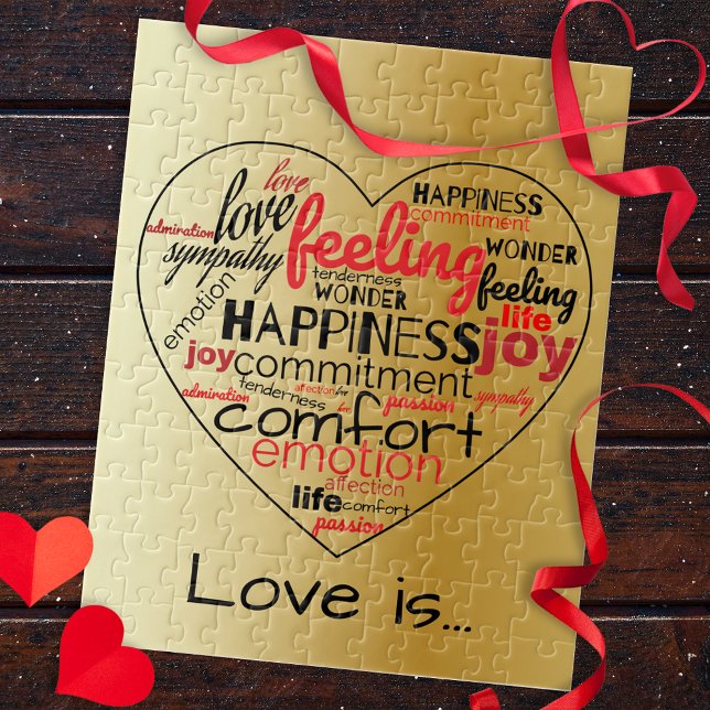 Liebe ist herzförmige Word Cloud Repeat Typografie Puzzle (Von Creator hochgeladen)