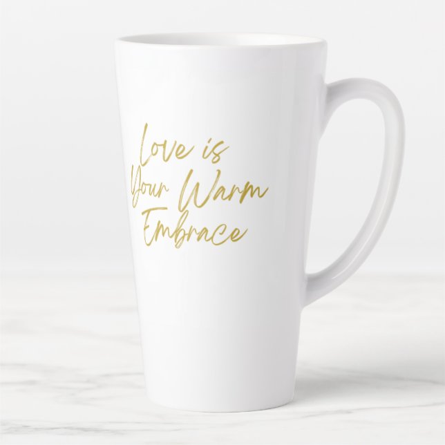 Liebe ist Ihre warme Embrace große Latte-Tasse Milchtasse (Rechts)