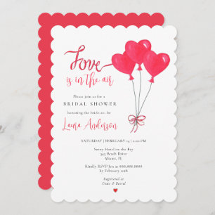 Liebe ist im Air Heart Balloons Brautparty Einladung