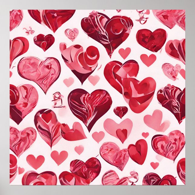 Liebe ist im Air-heart-Design Poster (Vorne)