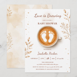 Liebe ist im Anflug Baby Füße Shower Einladung