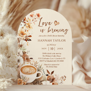 Liebe ist im Anflug Boho-Kaffee-Brautjungfernparty Einladung