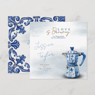 Liebe ist im Anflug Chinoiserie blaue Hochzeitsdus Einladung