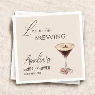 Liebe ist im Anflug Espresso Martini Junggesellinn Serviette