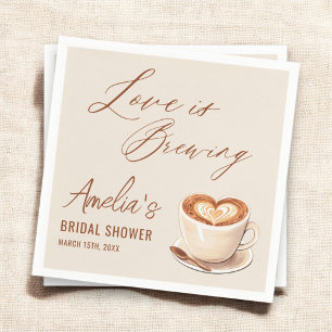 Liebe ist im Anflug Kaffee-Latte-Brautparty Serviette