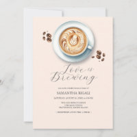 Liebe ist im Anflug Kaffeebridal-Shower-Einladunge