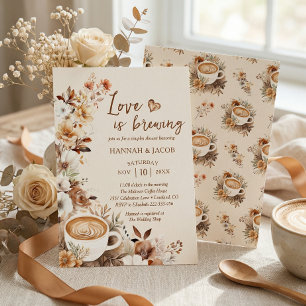 Liebe ist im Anflug Paare Kaffee Brautparty Einladung