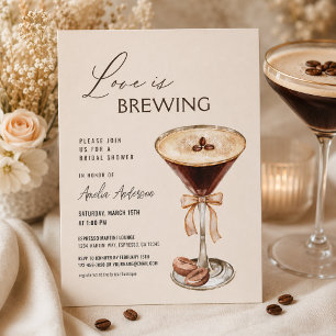 Liebe ist im Aufbruch Espresso Martini-Brautjungfe Einladung