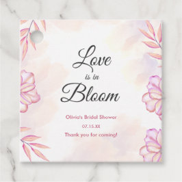 Liebe ist im Blütenfarbenfloralen Brautparty Geschenkanhänger