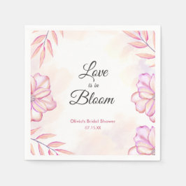Liebe ist im Blütenfarbenfloralen Brautparty Serviette