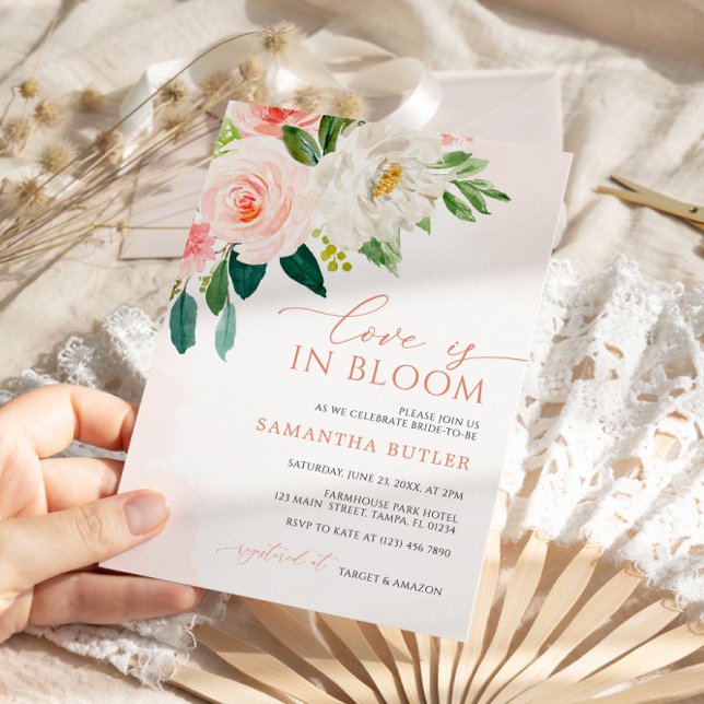 Liebe ist im blutrot-rosa Brautparty Einladung (Von Creator hochgeladen)