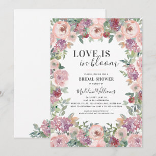 Liebe ist im Brautparty Bloom Rose Einladung