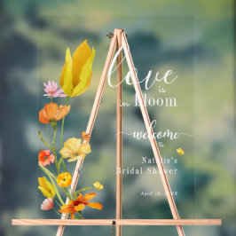 Liebe ist im Brautparty "Bloom Spring" willkommen Acrylschild