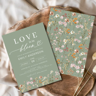 Liebe ist im Brautparty Bloom Wildblume Einladung