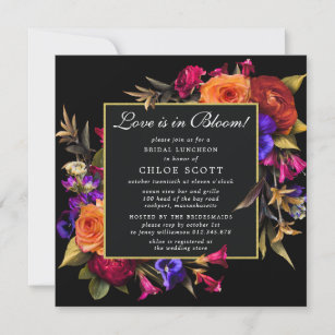Liebe ist im Brautparty Blumen Einladung