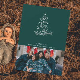 Liebe ist im Foto Weihnachtskarte abgestürzt Feiertagskarte