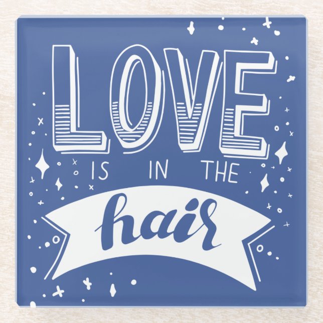 Liebe ist im Haar Glasuntersetzer (Vorderseite)