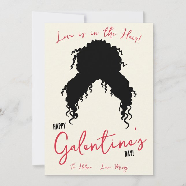 Liebe ist im Haar, Haargummi, Scrunchie Geschenkka Einladung (Vorderseite)