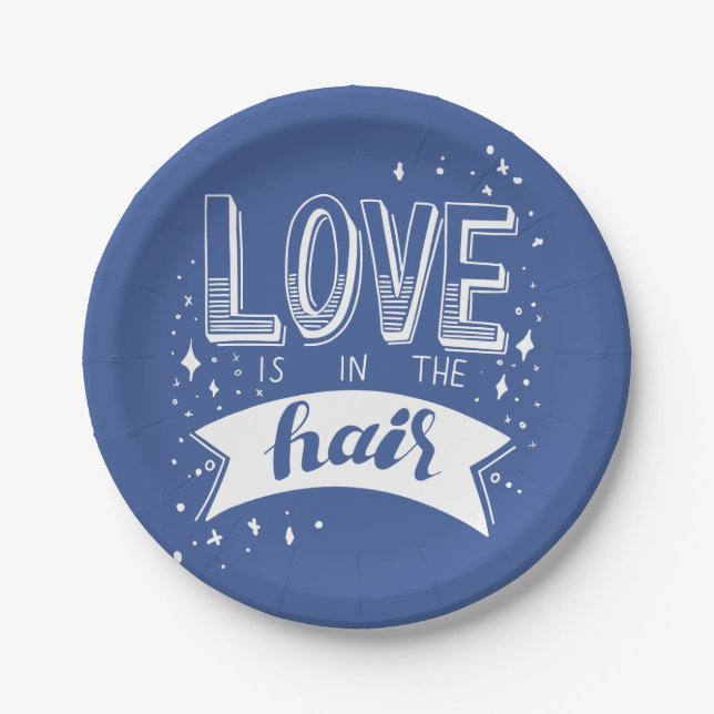 Liebe ist im Haar Pappteller (Vorderseite)