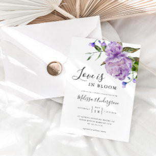 Liebe ist im Lila Brautparty Bloom Einladung