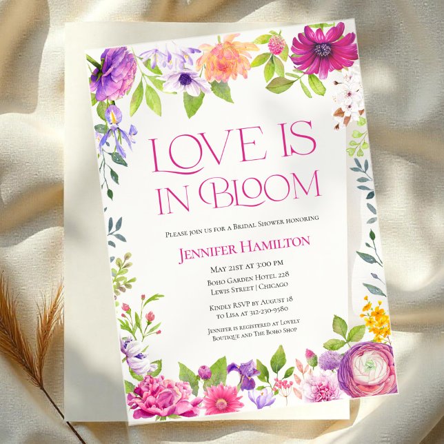 Liebe ist in Bloom | Aquarellfarbenes Brautparty (Von Creator hochgeladen)