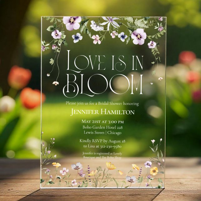 Liebe ist in Bloom | Aquarellfarbenes Brautparty Acryleinladungen (Von Creator hochgeladen)