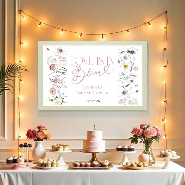 Liebe ist in Bloom | Aquarellfarbenes Brautparty Poster (Von Creator hochgeladen)