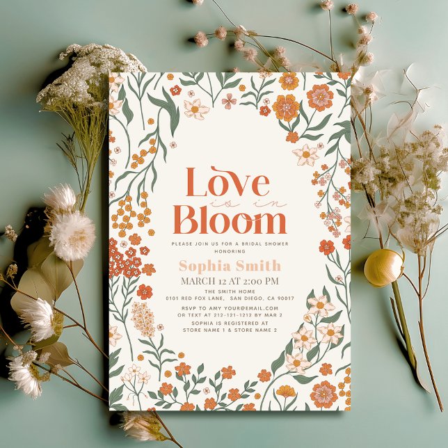 Liebe ist in Bloom Boho Wildblume Brautparty Einladung (Von Creator hochgeladen)