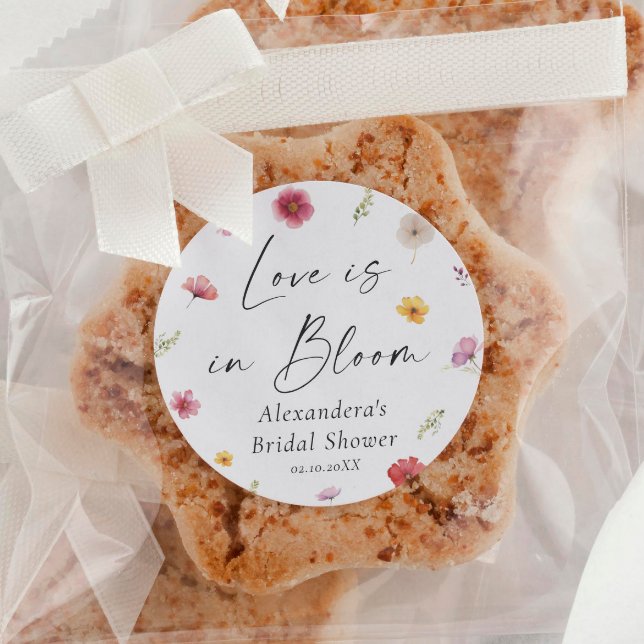 Liebe ist in Bloom Brautparty Gefallen Runder Aufkleber (Von Creator hochgeladen)