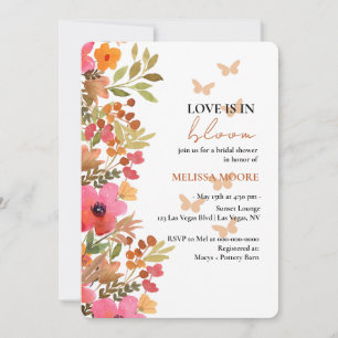 Liebe ist in Bloom Brautparty Pinks Peach Florals Einladung