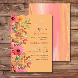Liebe ist in Bloom Brautparty Pinks Peach Florals Einladung