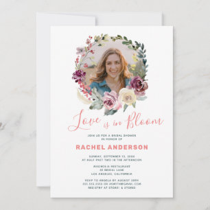 Liebe ist in Bloom Brides Foto Brautparty Einladung