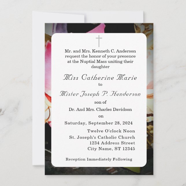 Liebe ist in Bloom Foto/Rose Hochzeit Einladung (Vorderseite)