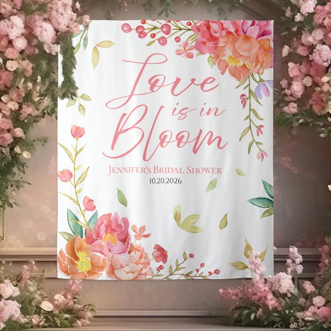 Liebe ist in Bloom | Hintergrund des Brautparty Wandteppich (Von Creator hochgeladen)