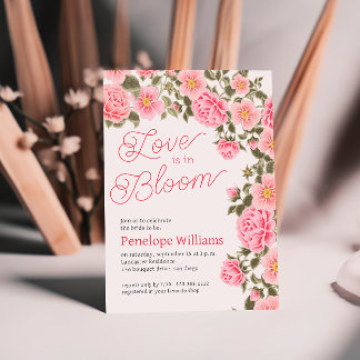 LIEBE IST IN BLOOM HÜBSCH PINK WILD-ROSE EINLADUNG