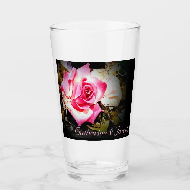 Liebe ist in Bloom Mutter von Bride Glass Cup Glas (Vorderseite)