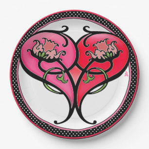 Liebe ist in Bloom Pappteller