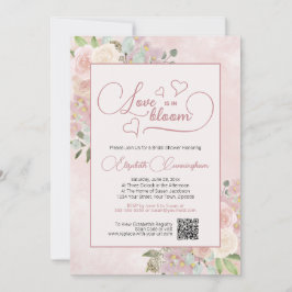 Liebe ist in Bloom Pink Brautparty QR Code Einladung